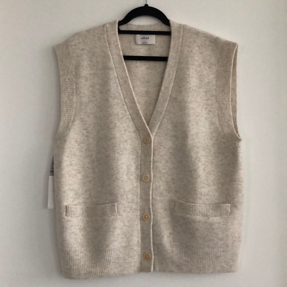 Aritzia Wilfred Edie vest in Heather birch - Picture 3 of 7